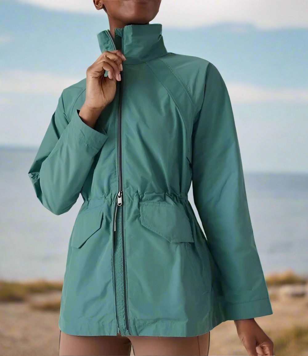 Athleta Westerly Windbreaker Jacket Blue Water Repellent Travel XS